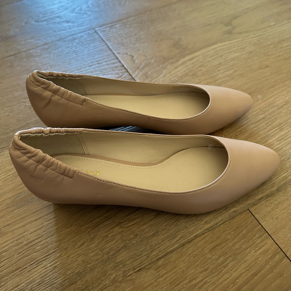 New Cole Haan Nude Wedge Pump Shoes sz 6.5